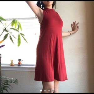 soft and sexy maroon classy simple dress